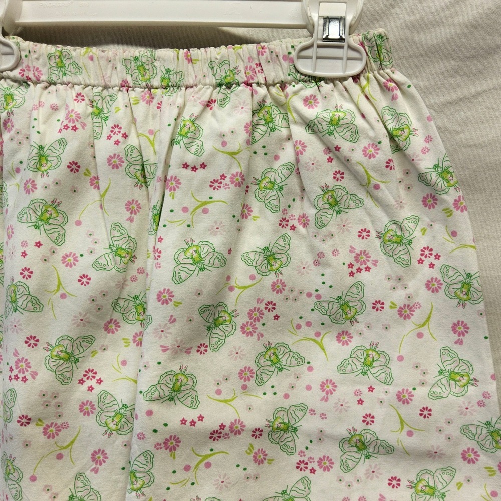 Mary‎ James Butterfly Floral Pants Kids 6X White Pink Green Scalloped Rick Rack